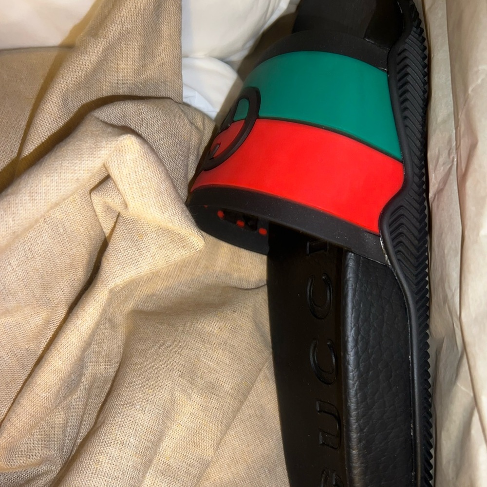Gucci Black and Red Slides BRAND NEW sz 14 - Picture 3 of 4